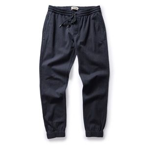 The Après Pant
in navy twist jaspe twill size medium